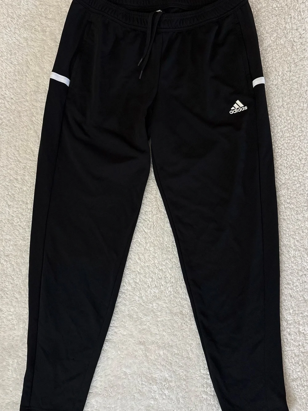 adidas Black Jogger Sweatpants with White Accents